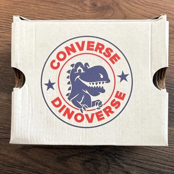 Converse Kids High-Tops - Gray with Colorful Dinosaurs - Picture 2 of 2